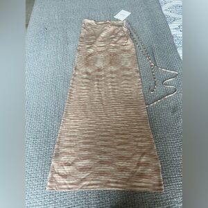 Chic Brown and Tan Knit Skirt